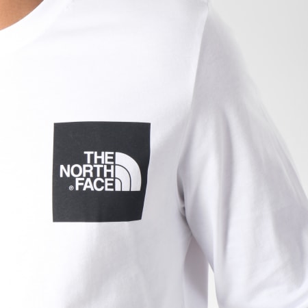 The North Face - Tee Shirt Manches Longues Fine Blanc Noir