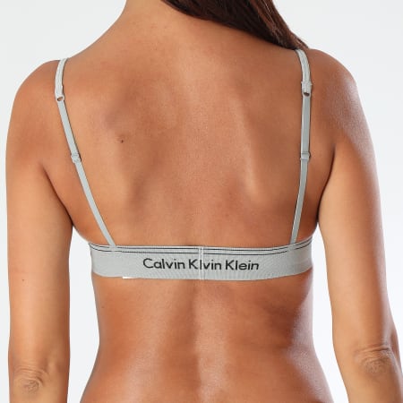 Calvin Klein - Brassière Femme Unlined Triangle QF4523E Gris Chiné Noir