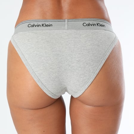 Calvin Klein - Tanga Femme QF4525E Gris Chiné