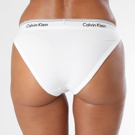 Calvin Klein - Tanga Femme QF4525E Blanc Noir