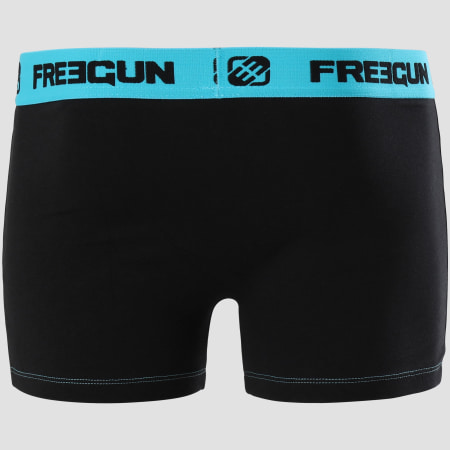 Freegun - Boxer Coton Confort Noir Bleu
