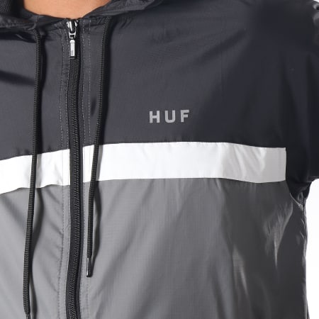 HUF - Coupe-Vent Standard Noir Gris Anthracite Blanc