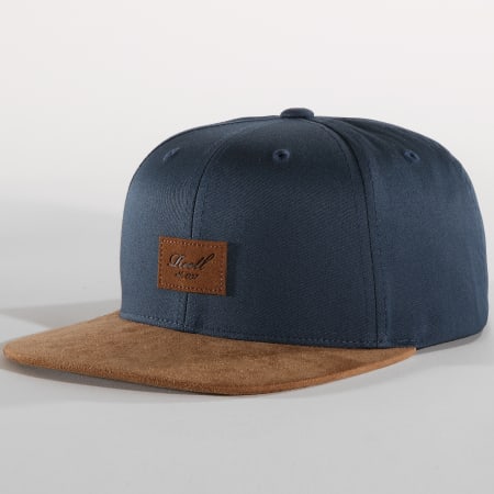 Reell Jeans - Cappello a scatto in pelle scamosciata Navy Brown
