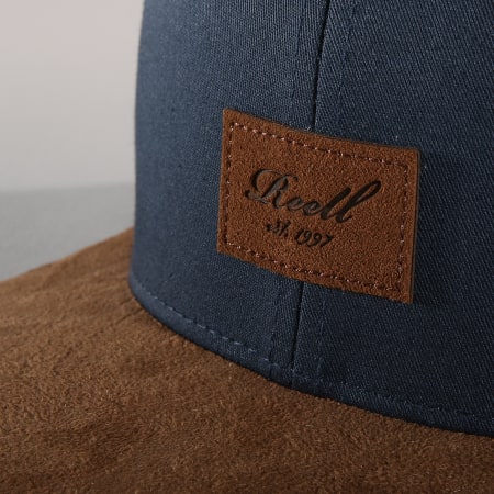 Reell Jeans - Cappello a scatto in pelle scamosciata Navy Brown