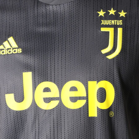 Adidas Performance - Tee Shirt De Sport 3 Stripes Juventus DP0455 Gris Anthracite Jaune