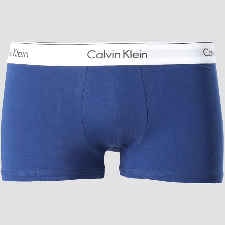 Calvin Klein - Lot De 2 Boxers Modern Cotton NB1086A Bleu Marine Blanc Chiné