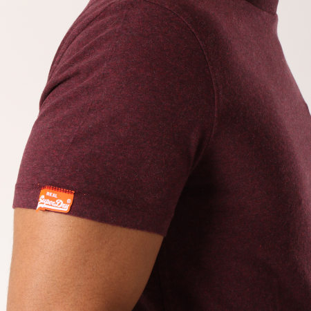 Superdry - Tee Shirt Orange Label Embroidery M10002ER Bordeaux Chiné