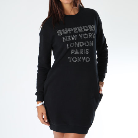 Superdry - Robe Sweat Femme Embellished Noir