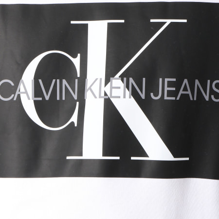 Calvin Klein - Sweat Crewneck Monogram Box Logo 7746 Blanc Noir