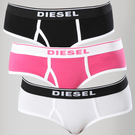 Diesel - Lot De 3 Culottes Femme Oxy 00SQQZS-0EAUF Noir Rose Blanc