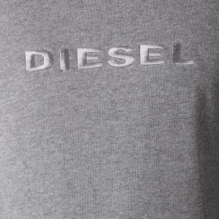 Diesel - Sweat Crewneck Avec Bandes Willy 00CS7C-0HASE Gris Chiné Blanc