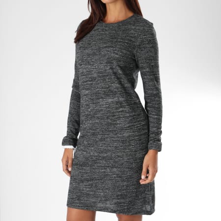 Only - Robe Manches Longues Femme Billa Gris Anthracite Chiné