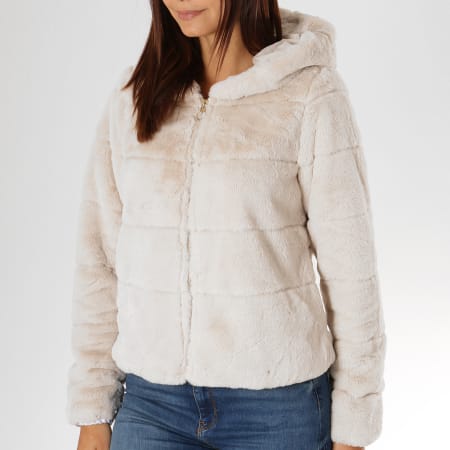 Chris fur hooded jacket pumice stone hotsell