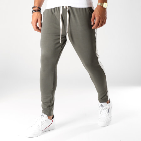 Uniplay - Pantalon Avec Bandes T3261 Vert Kaki Ecru