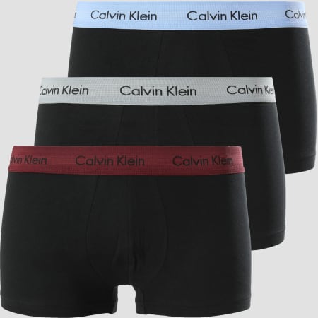 Calvin Klein - Lot De 3 Boxers Cotton Stretch U2664G Noir Bordeaux Gris Bleu