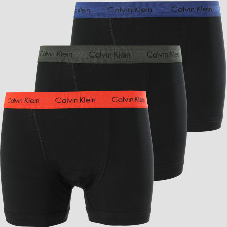 Calvin Klein - Lot De 3 Boxers Cotton Stretch U2662G Noir Bleu Gris Orange