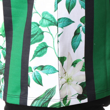 Frilivin - Tee Shirt Oversize 3871 Vert Blanc Floral