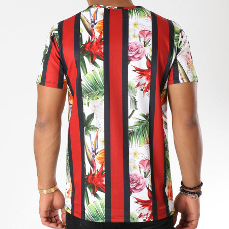 Frilivin - Tee Shirt Oversize 3871 Rouge Blanc Floral