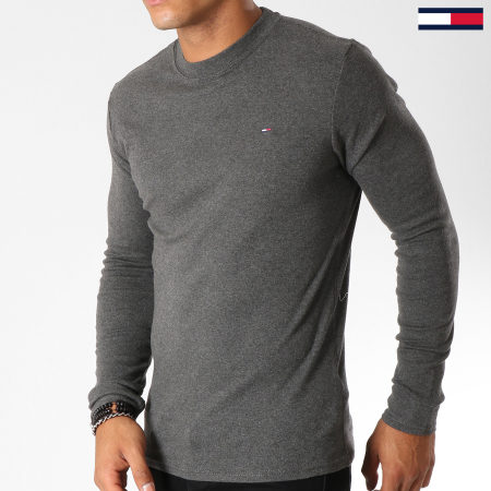 Tommy Hilfiger - Tee Shirt Manches Longues Rib 5089 Gris Anthracite Chiné