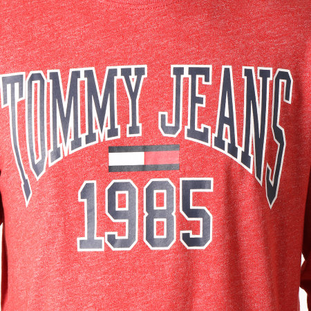 Tommy Hilfiger - Tee Shirt Manches Longues Collegiate 5330 Rouge Chiné