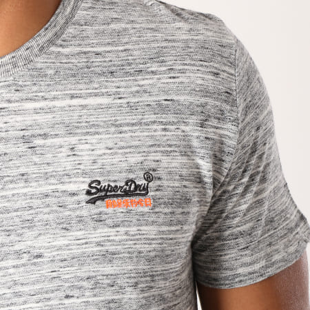 Superdry - Tee Shirt Orange Label Embroidery M10002ER Gris Chiné