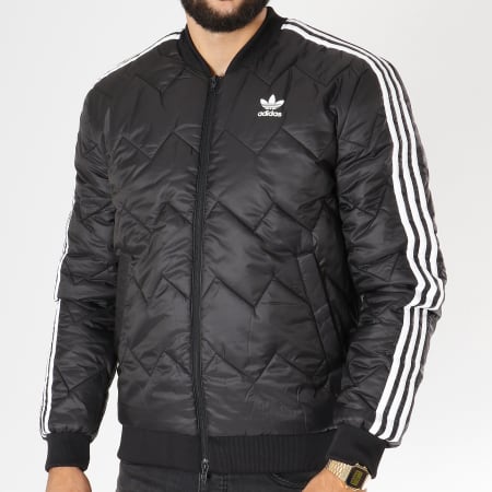 Adidas Originals - Veste Zippée SST Quilted DH5008 Noir Blanc