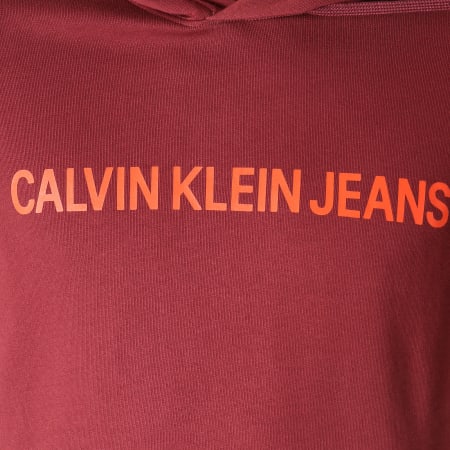 Calvin Klein - Sweat Capuche Institutional 9528 Bordeaux