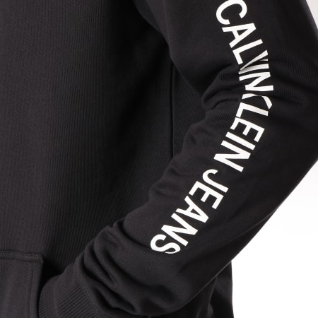 Calvin Klein - Sweat Capuche Institutional Chest Logo 9795 Noir Blanc