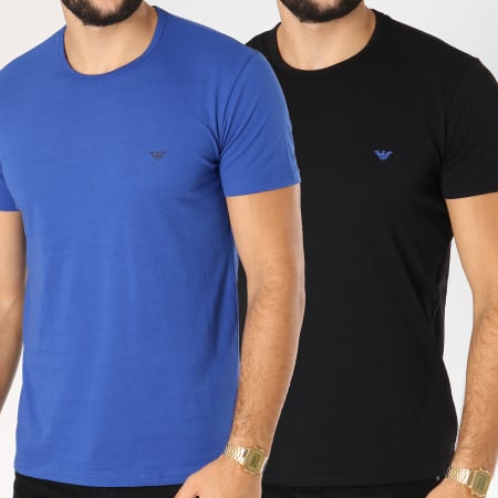 Emporio Armani - Lot De 2 Tee Shirts 111267-8A722 Noir Bleu Roi
