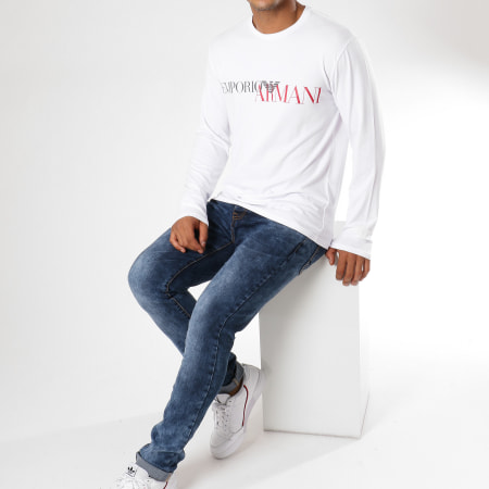 Emporio Armani - Tee Shirt Manches Longues 111653-8A516 Blanc