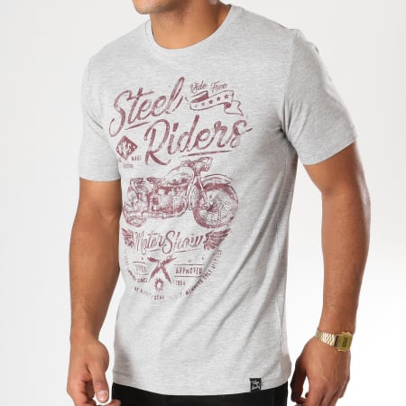 Tokyo Laundry - Tee Shirt Steel Riders Gris Chiné