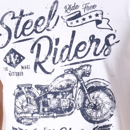 Tokyo Laundry - Tee Shirt Steel Riders Blanc