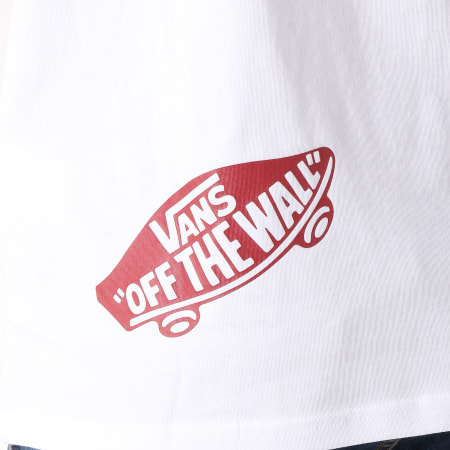 Vans - Tee Shirt Manches Longues Distorted 3HW Blanc Bordeaux