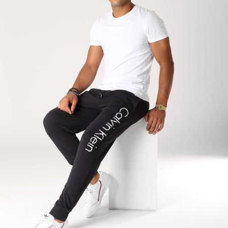 Calvin Klein - Pantalon Pyjama Jogger NM1528E Noir Blanc 