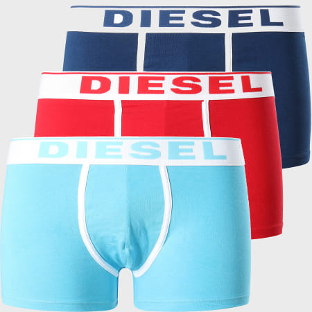 Diesel - Lot De 3 Boxers Damien 00ST3V-0JKKC Blanc Bleu Marine Rouge Bleu Clair