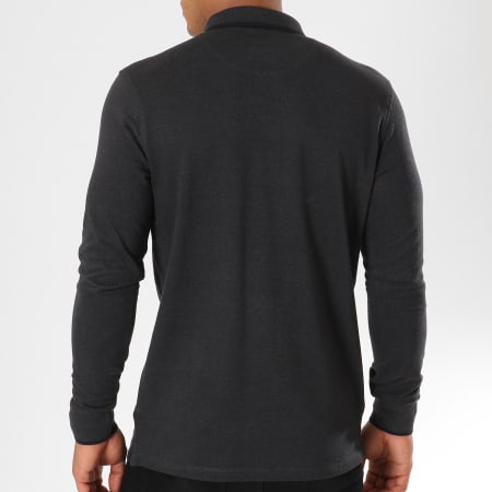 Jack And Jones - Polo Manches Longues Paulos Gris Anthracite Chiné