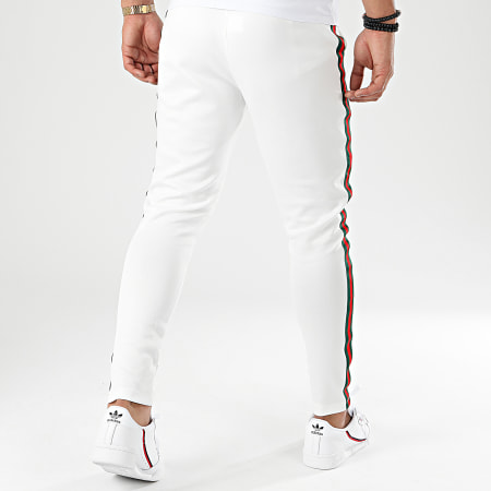 Aarhon - Pantalon Avec Bandes 18-242 Blanc Rouge Vert