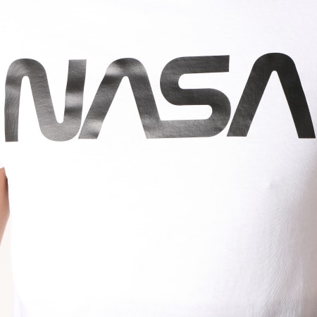 NASA - Tee Shirt Worm Logo Blanc Dégradé Noir