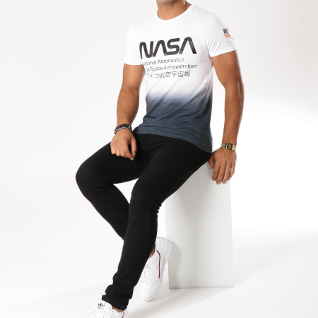 NASA - Tee Shirt Admin Blanc Dégradé Noir