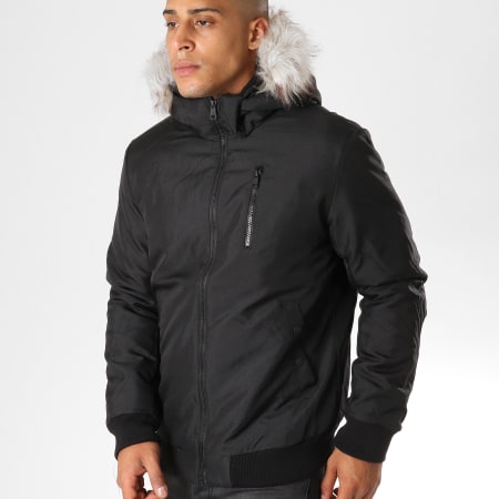 Only And Sons - Blouson Fourrure Stanny Noir Blanc