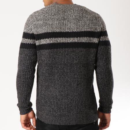 Only And Sons - Pull Lazlo Gris Anthracite Chiné Noir