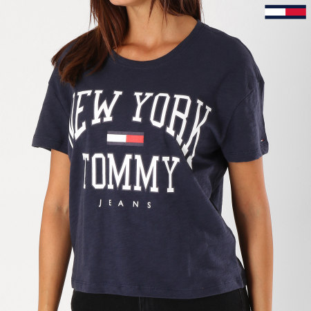 Tommy Hilfiger - Tee Shirt Femme Boxy New York 5285 Bleu Marine