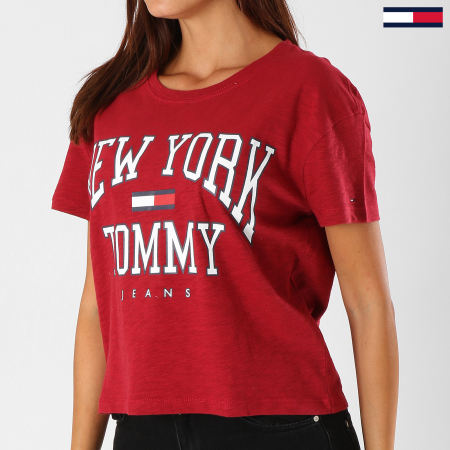 Tommy Hilfiger - Tee Shirt Femme Boxy New York 5285 Bordeaux