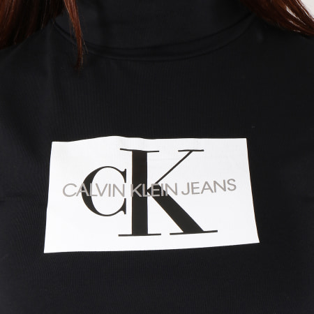 Calvin Klein - Tee Shirt Manches Longues Femme Monogram Box 8607 Noir