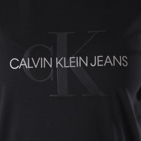 Calvin Klein - Tee Shirt Femme Satin Monogram 8608 Noir