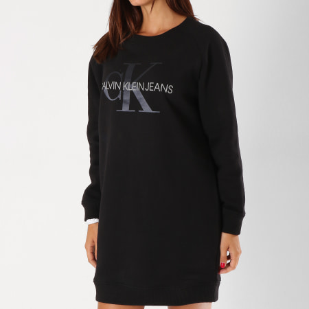 Calvin Klein - Robe Sweat Femme Monogram 9536 Noir