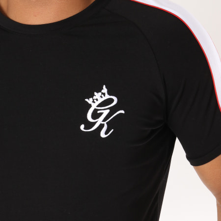 Gym King - Tee Shirt Oversize Avec Bandes Pipe Retro Noir Blanc Rouge