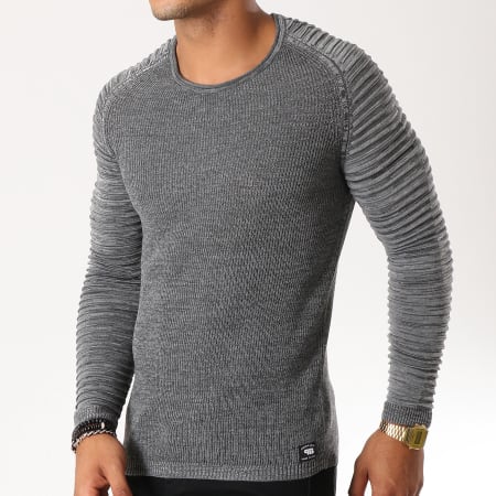 Paname Brothers - Pull 105 Gris Anthracite Chiné
