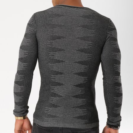 Paname Brothers - Pull 109 Gris Anthracite Chiné