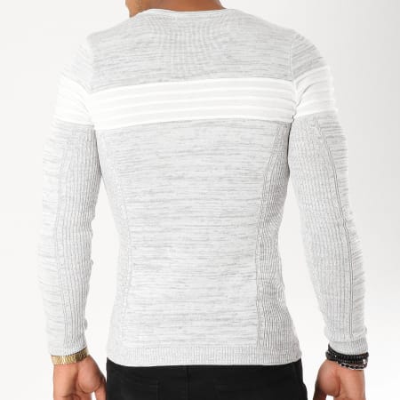 Paname Brothers - Pull 102 Gris Clair Chiné